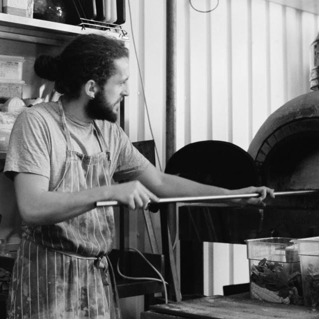 Pizza oven indoors